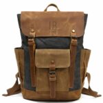 Memphis leather backpack and textile Grey