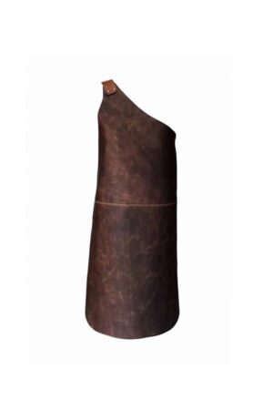 One strap leather apron in dark brown – front view by Genuine Strap