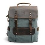 Otto Blue Natural leather and textile backpack