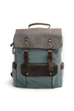 Otto Blue Natural leather and textile backpack