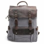Leather and canvas backpack URBAN BAG Otto Grey