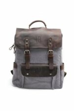 Leather and canvas backpack URBAN BAG Otto Grey
