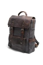 Otto Khaki Natural leather and textile backpack - Image 2