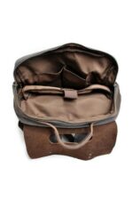 Otto Khaki Natural leather and textile backpack - Image 5