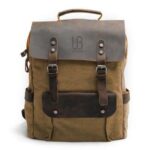 Otto Khaki Natural leather and textile backpack