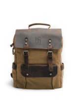 Otto Khaki Natural leather and textile backpack