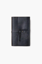 Black Leather Book Sleeve – Handcrafted Full-Grain Leather Book Cover for A5 Notebooks