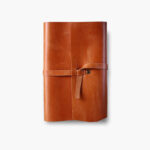 Brown Leather Book Sleeve – Personalized Full-Grain Leather Book Cover for Moleskine
