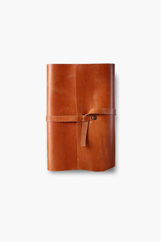 Brown Leather Book Sleeve – Personalized Full-Grain Leather Book Cover for Moleskine