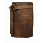 Short suede leather apron with back pocket – front view by Genuine Strap