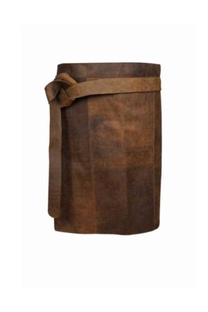 Short suede leather apron with back pocket – front view by Genuine Strap