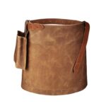 Short waist leather apron in light brown – front view by Genuine Strap