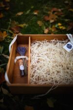 Wood album box big 40x30cm open showing album slot and USB compartment