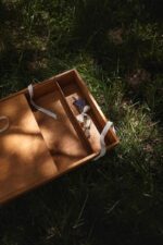 Wood album box big with personalised laser engraving on pine wood sliding lid