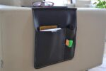 leather bedside organizer multi-pocket phone tablet holder