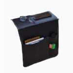 red leather bedside organizer remote control holder