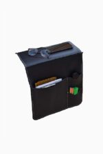 red leather bedside organizer remote control holder