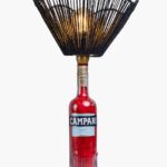 Handcrafted Campari bottle lamp – upcycled Campari bottle with Edison bulb