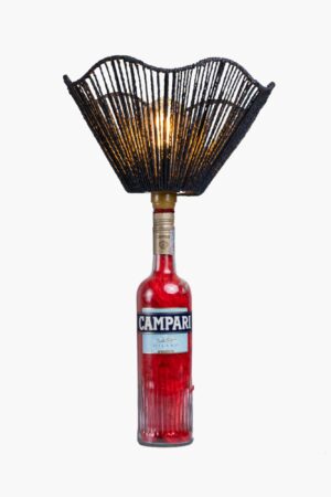 Handcrafted Campari bottle lamp – upcycled Campari bottle with Edison bulb