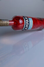 Handcrafted Campari bottle lamp – full product view