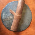 leather cutlery holder rolled dark brown genuine leather