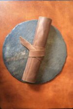 leather cutlery holder rolled dark brown genuine leather