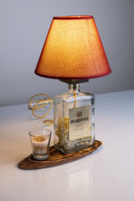 Handcrafted Disaronno bottle lamp – side view