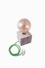 Edison table lamp concrete desk lamp – handcrafted concrete base
