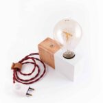 Edison table lamp wood desk lamp – handcrafted wooden base