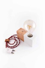 Edison table lamp wood desk lamp – handcrafted wooden base