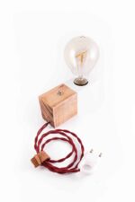 Edison table lamp wood desk lamp – lit up