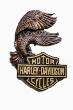 Harley Davidson Panoply – wooden eagle sculpture front view