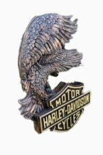 Harley Davidson Panoply – wooden eagle sculpture with Harley logo