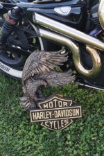 Harley Davidson Panoply – wooden sculpture side view