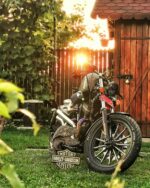 Harley Davidson Panoply – wooden sculpture full view
