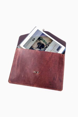 black leather laptop case