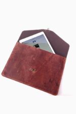 brown vintage leather laptop case