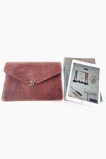 grey leather laptop case