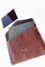 red leather laptop case