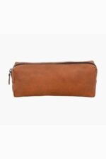 grey leather pencil case