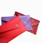 cherry dark leather purse envelope