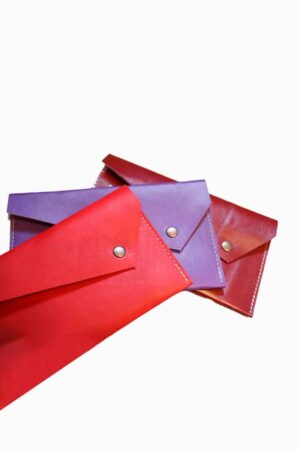 cherry dark leather purse envelope