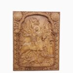 Saint George fighting the dragon – wood carved icon