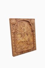 Saint George fighting the dragon – wood carved icon side view