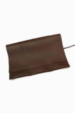 leather shaving case detail stitching full grain italian leather