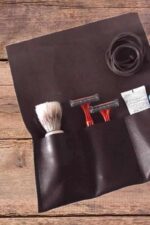 leather shaving case travel kit dopp kit gift for men