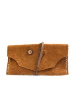 Brown leather tobacco pouch handmade genuine leather GenuineStrap