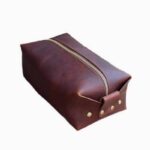 brown leather toiletry bag dopp kit for men travel