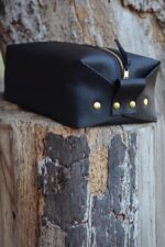 black leather dopp kit toiletry bag for travel