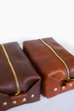 light brown leather toiletry bag groomsmen gift